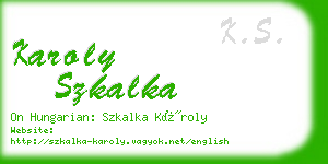 karoly szkalka business card